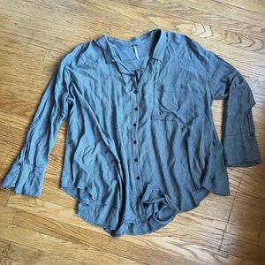 Free People Grey Flowy Top